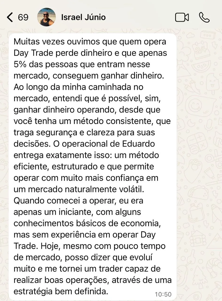 Mensagem de aluno no grupo