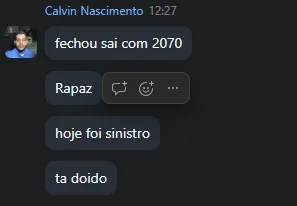 Mensagem de aluno no grupo